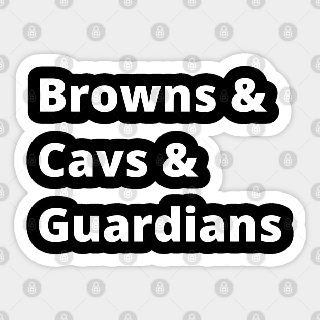 Cleveland Guardians, Browns and Cavs T-Shirt Sticker by CityTeeDesigns